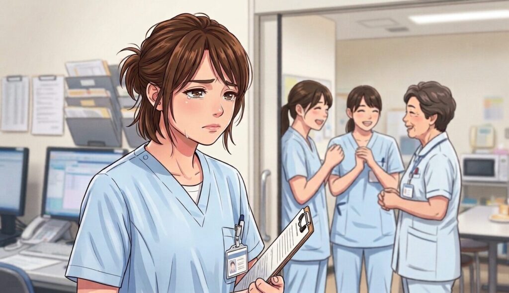 同僚はお局看護師と仲良くできているが、自分だけ上手くできないと思っている新人看護師