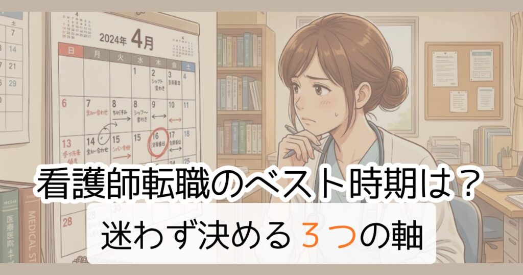 看護師転職のベスト時期は?迷わず決める3つの軸